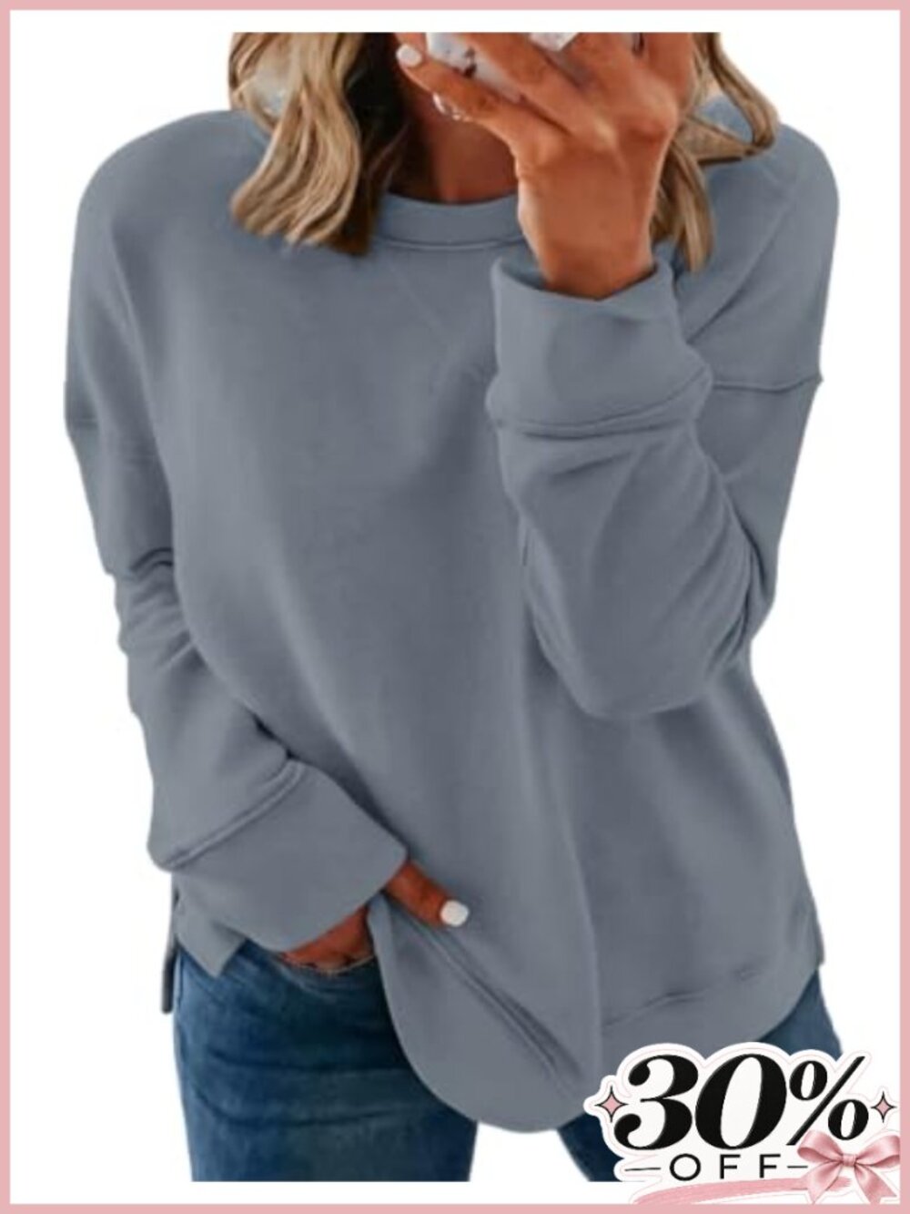 Plus Size Crew Neck Sweatshirt Oversized Pullover Cotton Polyester